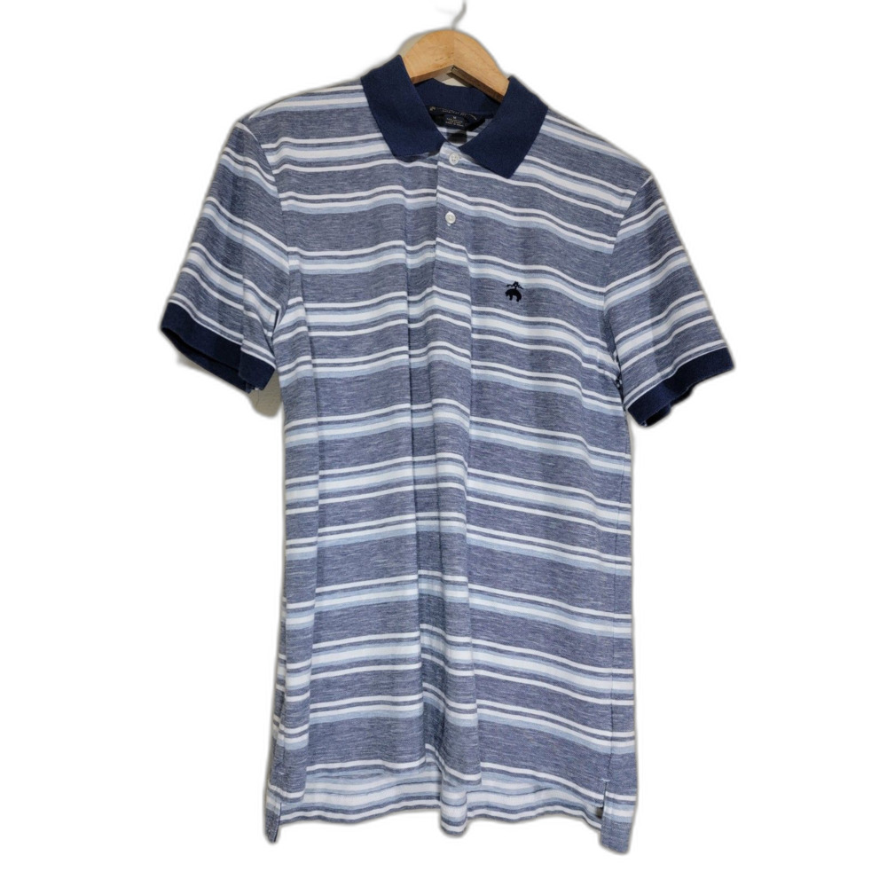 Brooks Brothers Striped Linen Polo Shirt - Medium